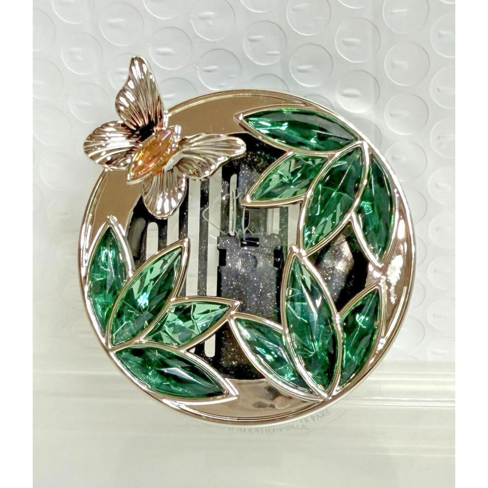 BATH AND BODY WORKS BUTTERFLY BOTANICALS GREEN GEMS HOLDER‎ VENT VISOR CLIP CAR